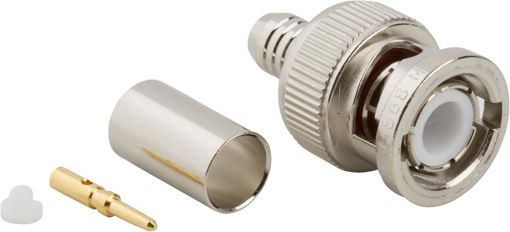 Amphenol RF-031-321 射频连接器 Conn BNC PL 0Hz to 4GHz 50Ohm Crimp ST Cable Mount Gold