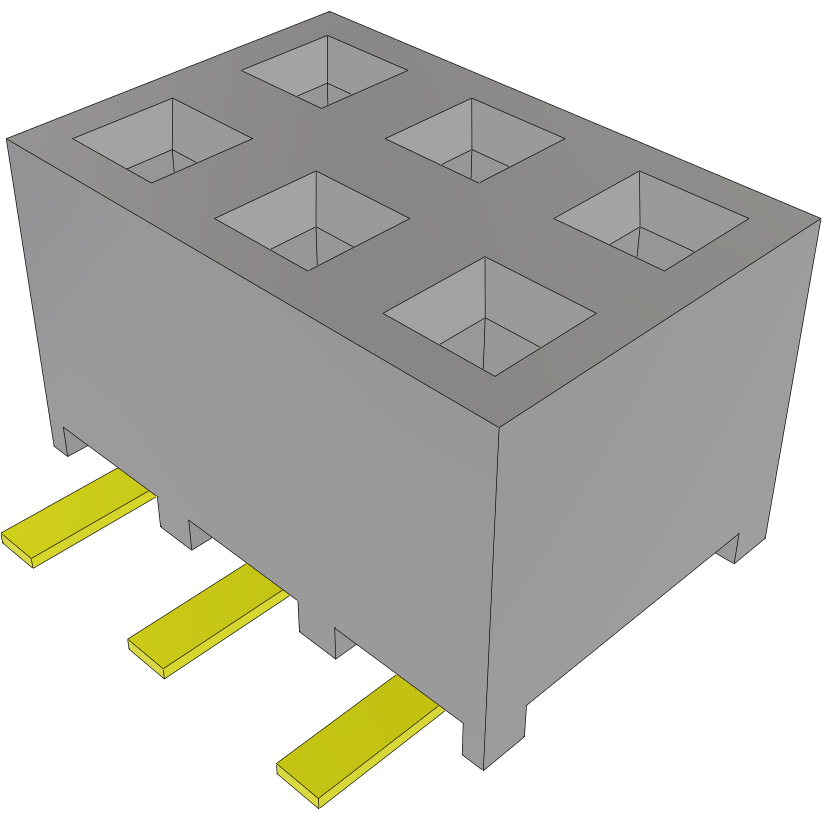 Samtec-SMM-103-02-SM-D Connector Headers and PCB Receptacles Conn Socket Strip SKT 6 POS 2mm Solder ST Top Entry SMD TIGER EYE™ Tube