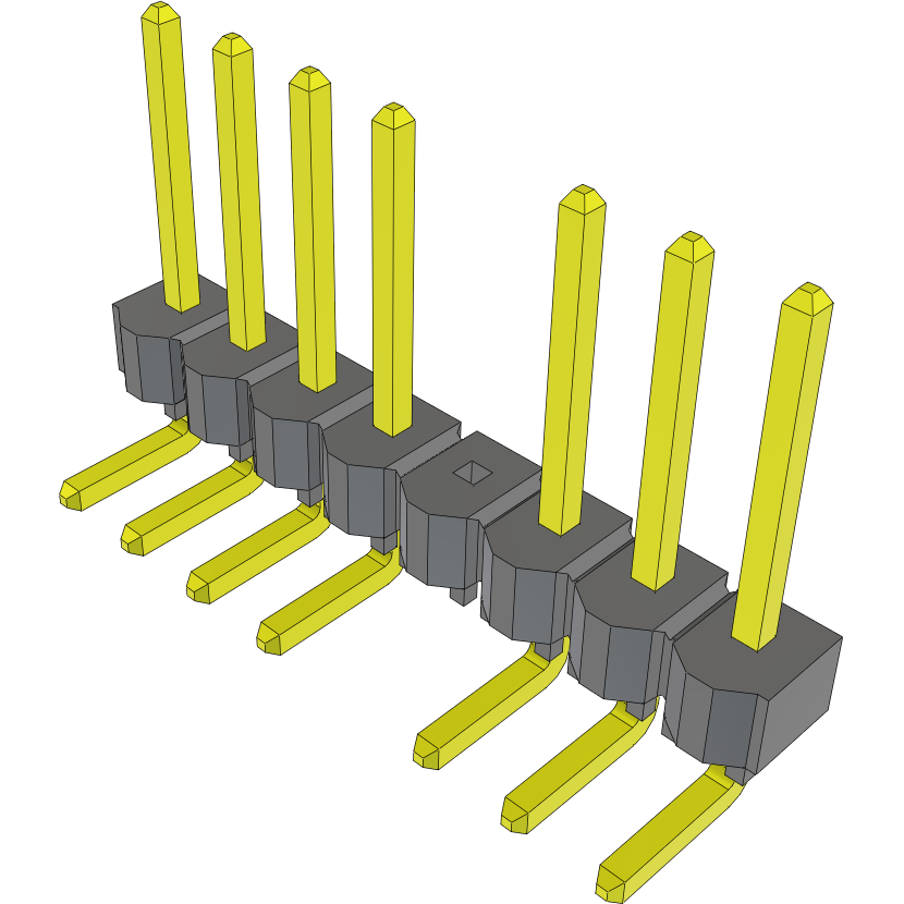 Samtec-TSW-108-25-G-S-RA-004 Connector Headers and PCB Receptacles Conn Unshrouded Header HDR 8 POS 2.54mm Solder RA Side Entry Thru-Hole Bulk