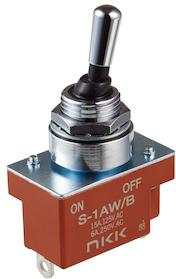 NKK Switches-S1AWB Interruptor de palanca Switch Toggle ON None OFF SPST Round Lever Solder Lug 20A 250VAC 30VDC Panel Mount with Threads