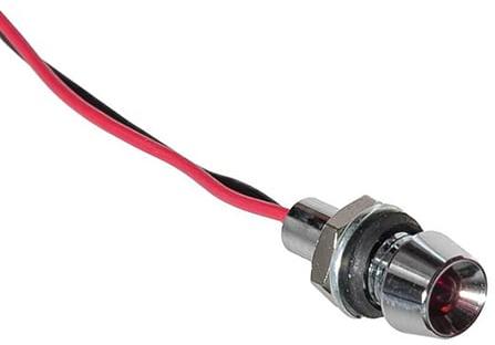 Visual Communications-L60D-R12-W Panel Mount Indicators Panel Mount Indicator Round 0.232" LED 12V Wire Red MS