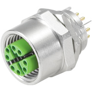 Weidmuller-1393080000 Steckverbinderleisten und Leiterplattenbuchsen PCB plug-in connector, M12, Solder connection