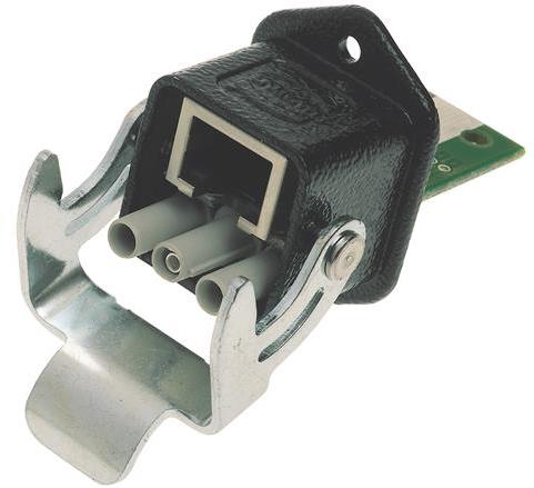 HARTING-09573680500000 Steckverbinder, andere 3 A RJ45 Hybrid Zinc Die-Cast, Powder Coating Black