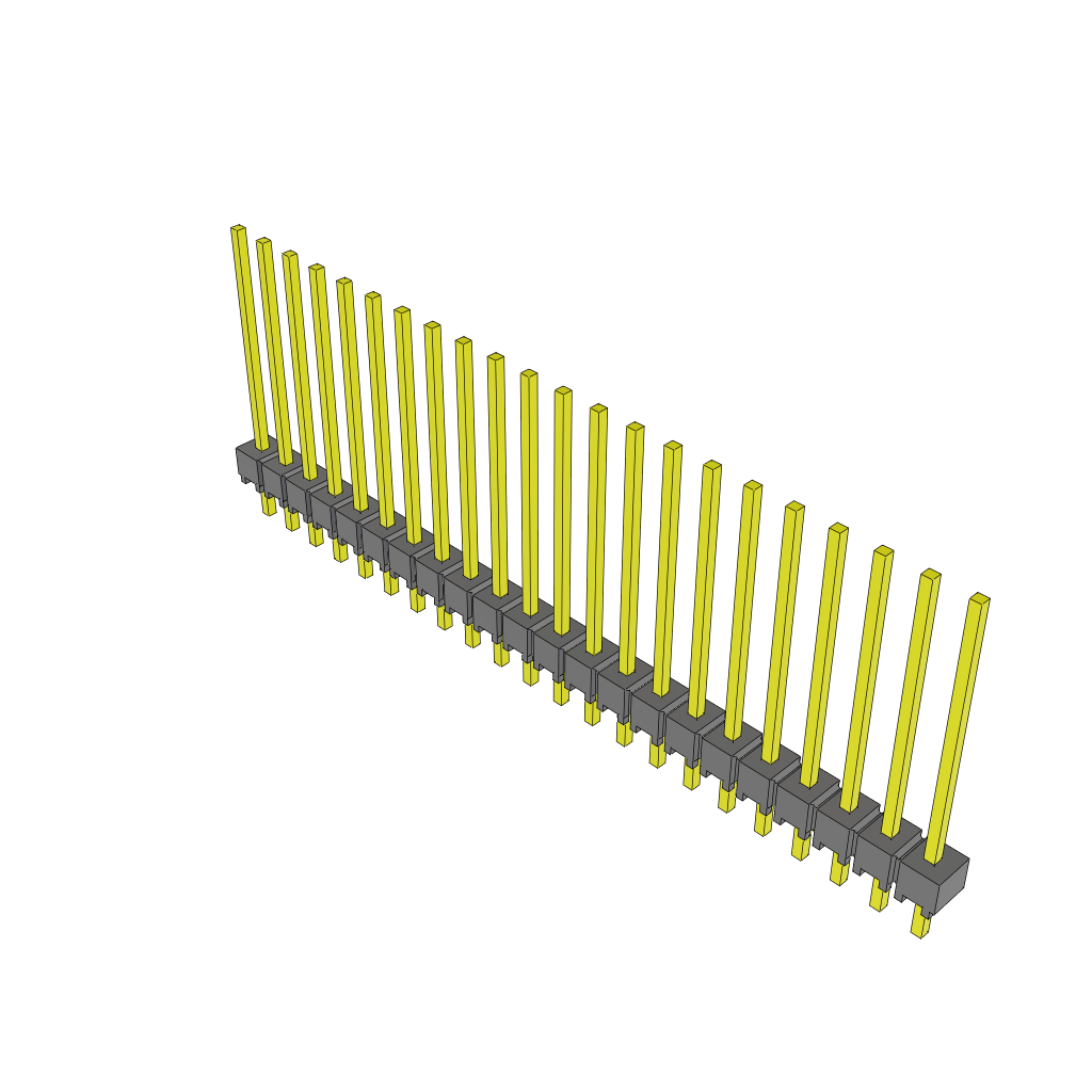 Samtec-MTSW-122-10-T-S-625 连接器插头及 PCB 插座 Conn Unshrouded Header HDR 22 POS 2.54mm Solder ST Top Entry Thru-Hole Bulk