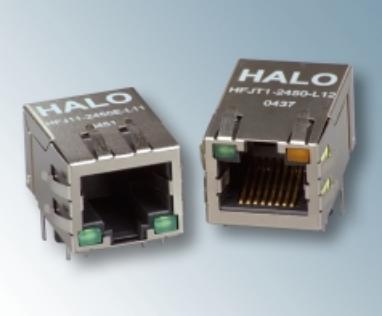 HALO Electronics-HFJ11-E2450E-L11RL 电话及电信连接器 Conn RJ-45 F 8 POS 1.27mm Solder RA Thru-Hole 12 Terminal 1 Port FastJack™