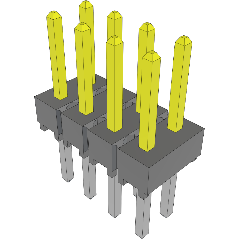 Samtec-HTSW-104-08-L-D Connector Headers and PCB Receptacles Conn Unshrouded Header HDR 8 POS 2.54mm Solder ST Top Entry Thru-Hole