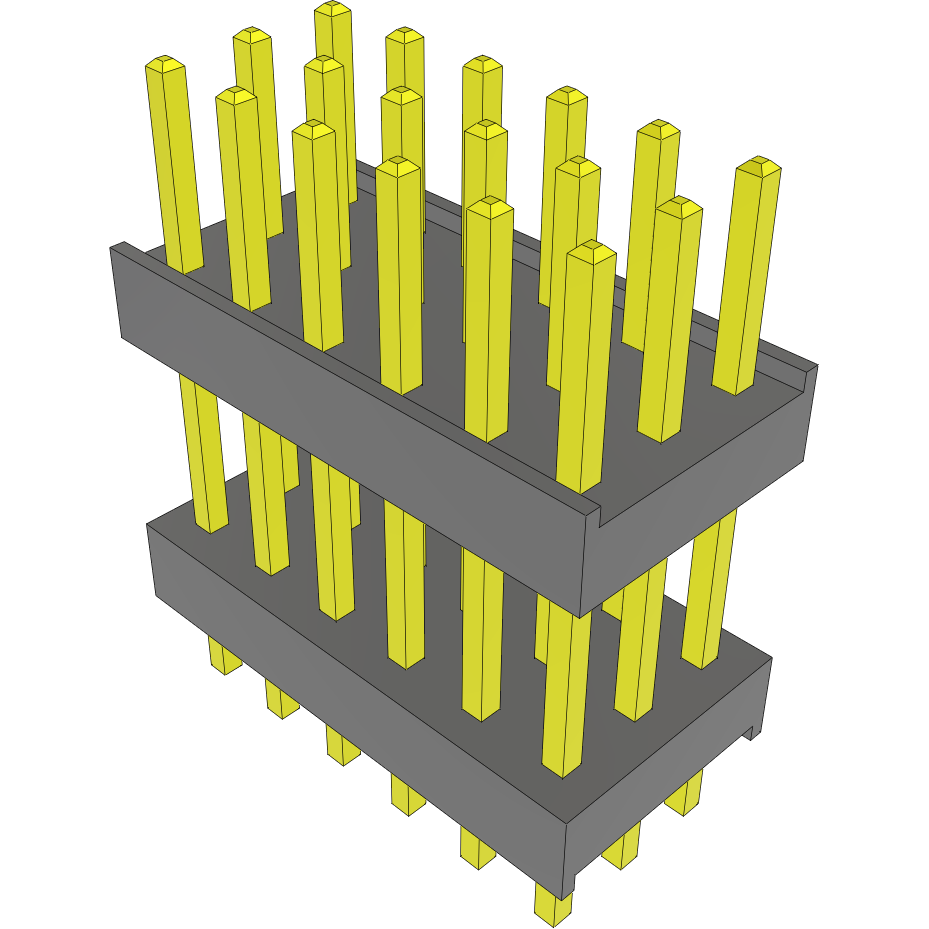 Samtec-DW-06-09-L-T-432 Cabezales del conector y receptáculos PCB Conn Board Stacker HDR 18 POS 2.54mm Solder ST Top Entry Thru-Hole Bulk