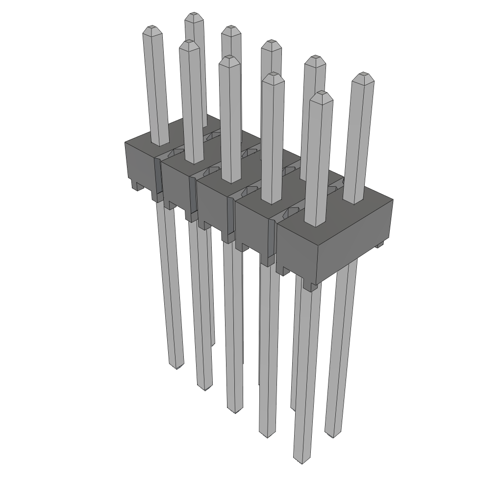 Samtec-HTSW-105-10-T-D Cabezales del conector y receptáculos PCB Conn Unshrouded Header HDR 10 POS 2.54mm Solder ST Top Entry Thru-Hole Bulk