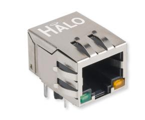 HALO Electronics-HFJ11-2450E-L21RL 电话及电信连接器 Conn RJ-45 F 8 POS 1.27mm Solder RA Thru-Hole 12 Terminal 1 Port FastJack™