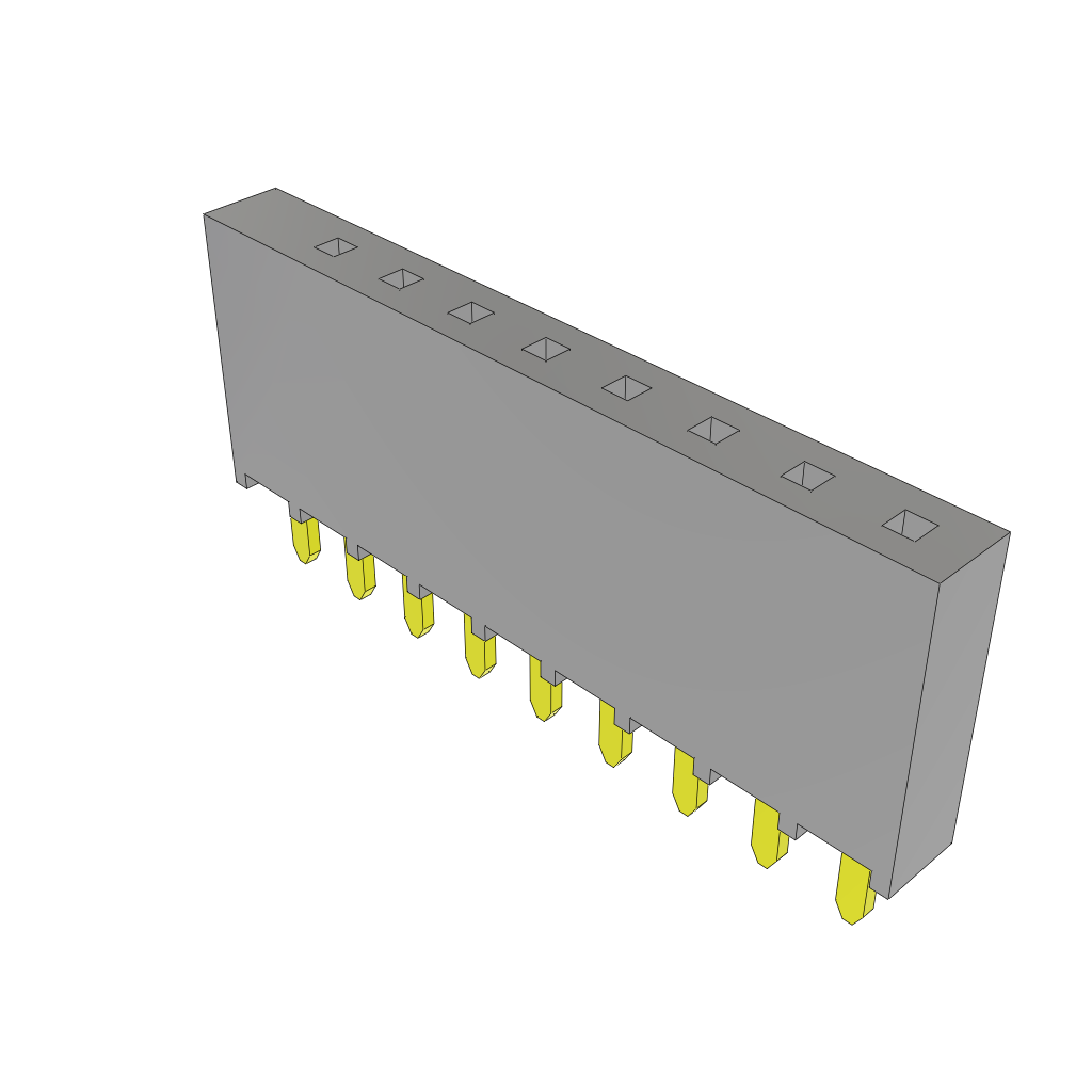Samtec-SSW-109-01-G-S-001 Cabezales del conector y receptáculos PCB Conn Socket Strip SKT 9 POS 2.54mm Solder ST Top Entry Thru-Hole Bulk