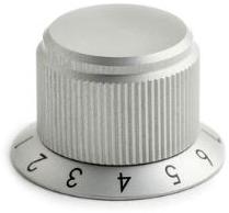 Kilo International-SC-50-1-6 Control Knobs Control Knob, Numeral Scale/Round/Skirt Clear