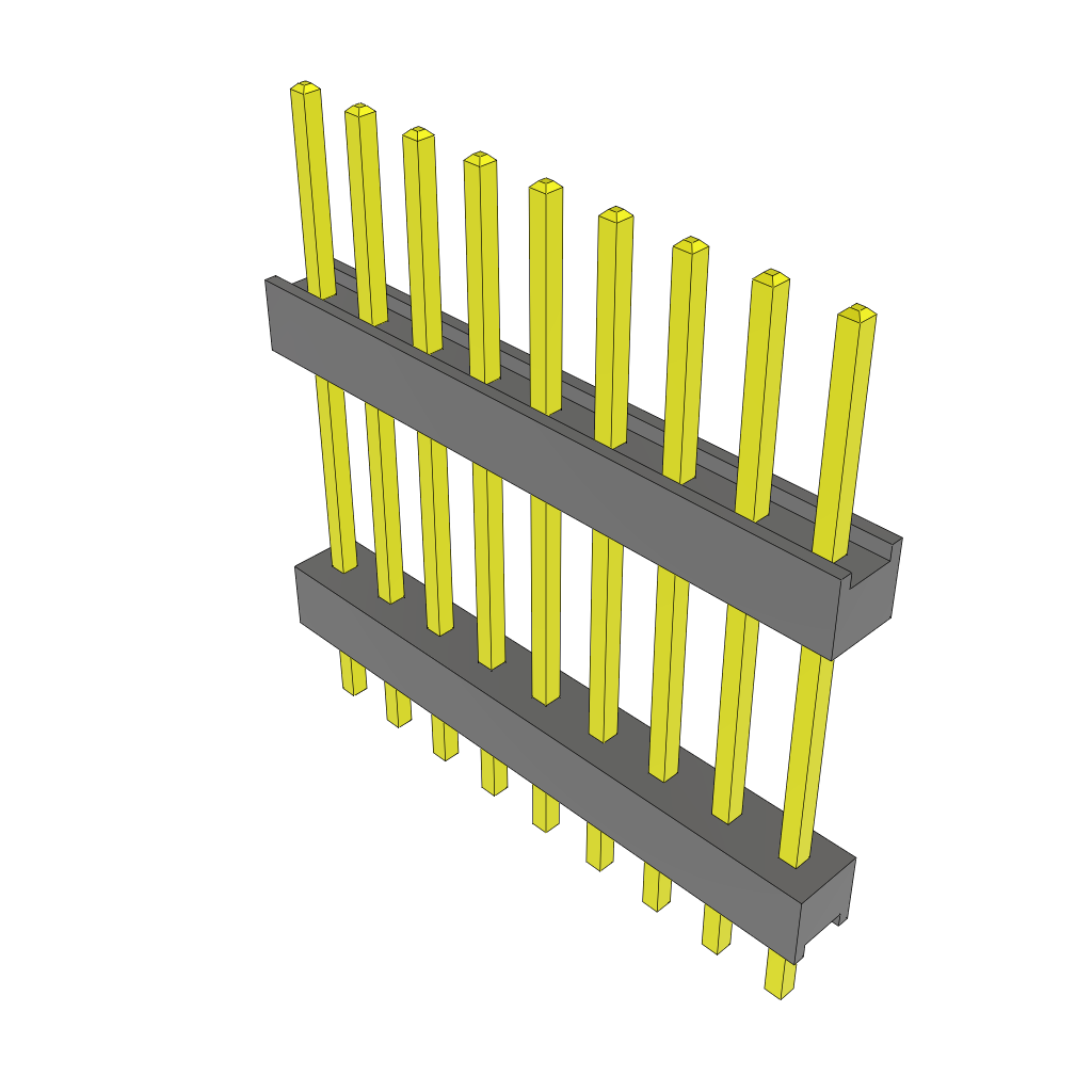 Samtec-ZW-09-11-G-S-545-130 Connector Headers and PCB Receptacles Conn Board Stacker HDR 9 POS 2.54mm Solder ST Top Entry Thru-Hole Bulk