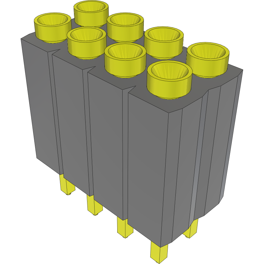 Samtec-ESD-104-T-03 连接器插头及 PCB 插座 Conn Socket Strip SKT 8 POS 2.54mm Solder ST Top Entry Thru-Hole Bulk
