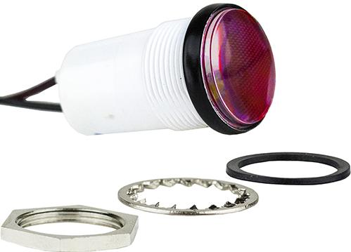 Visual Communications-PML50RFVW Panel Mount Indicators Panel Mount Indicator Round 0.68" LED FV Wire Red