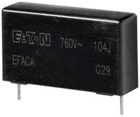 Eaton-EFACA50J474D042LH 塑料薄膜电容器 Cap Film 0.47uF 500VAC PP 5%( 32 X 13 X 22mm) Radial Plastic Rectangular Can 27.5mm 0.0215 Ohm 105°C Automotive AEC-Q200