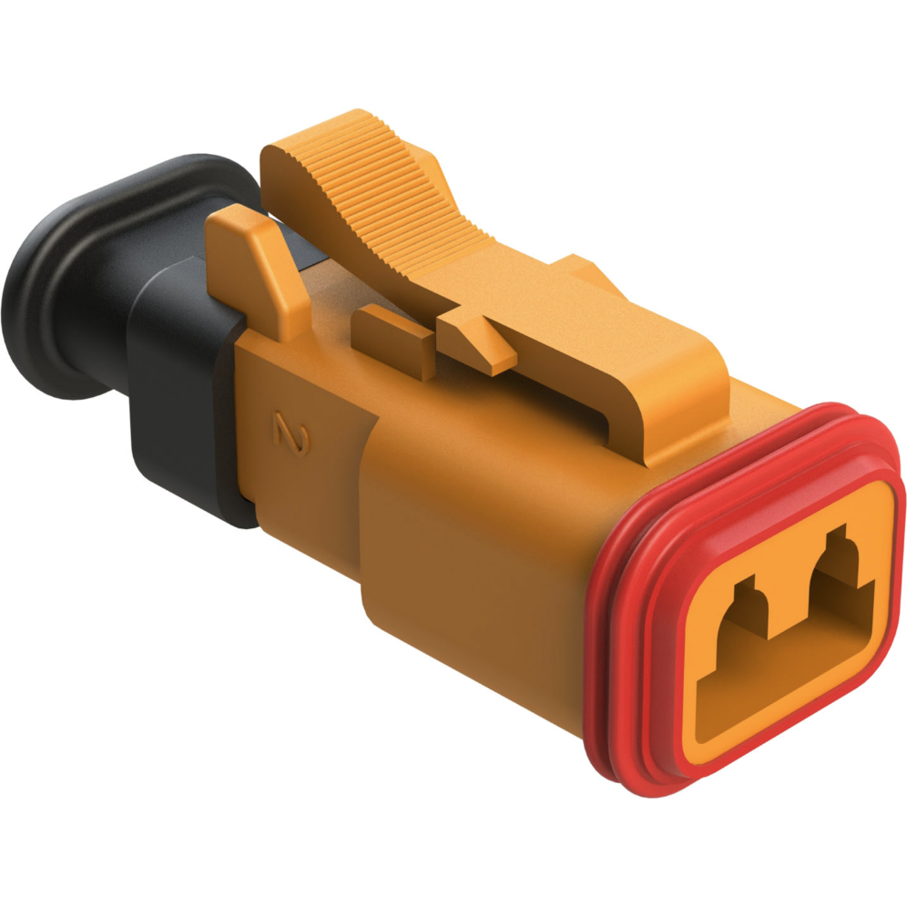 Amphenol-AT06-2S-SR02ORG 分立接线罩连接器 Conn Housing PL 2 POS Crimp ST Cable Mount Orange