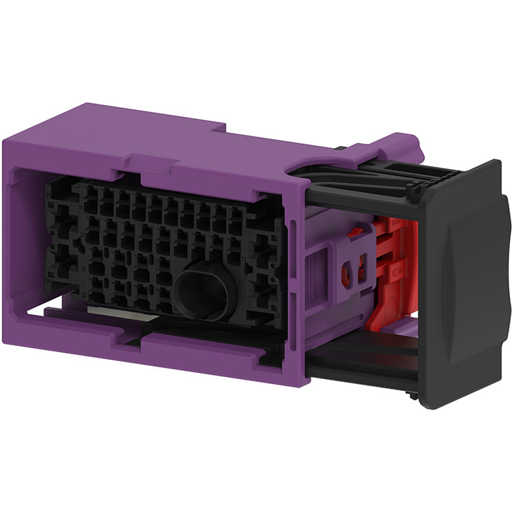 Molex-2159580338 Connector Discrete Wire Housing Conn Housing RCP 32 POS 2.5mm/2.75mm/3.5mm Crimp ST Cable Mount Purple MX-DaSH Carton