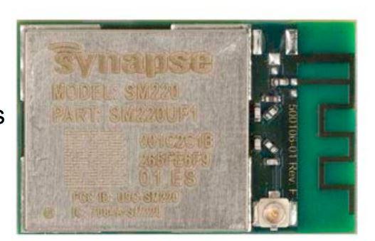 Synapse Wireless Inc-SM220UF1  SM220UF1 Synapse Wireless Inc 802.15.4 LR-WPAN 0 Snap SOC 2400MHz 2000Kbps 64-Pin SMD Module - Arrow.com
