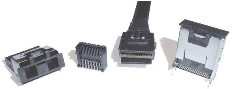 TE Connectivity-1888019-8 Steckverbinder, SCSI Conn Mini-SAS RCP 36 POS 0.8mm Solder RA SMD 36 Terminal 1 Port T/R