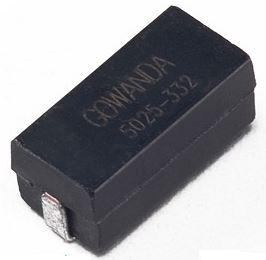 Gowanda Electronics-SMRF5025-820K 表面贴装电感器 Inductor RF Molded/Unshielded Wirewound 0.82uH 10% 25MHz 50Q-Factor Phenolic 1.3A 0.22Ohm DCR 5025 T/R