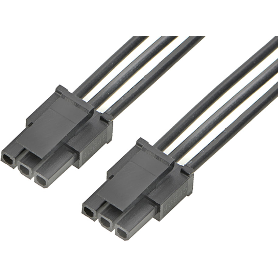 Molex-2147501033 其他电缆组件 Cable Assembly UL 10002 0.6m 18AWG Wire to Board to Wire to Board 3 to 3 POS F-F Crimp-Crimp Bag