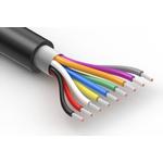 Shielded Multi-Conductor Cable Spiral High Density Polyethylene 9Conductors 24AWG 5.9mm 150V Black Thermoplastic Polyurethane