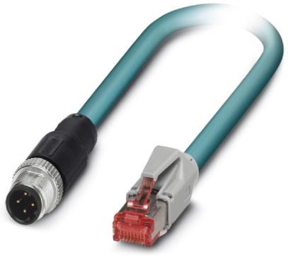 PHOENIX CONTACT-1408733 Andere Kabelbaugruppen Cable Assembly Cat 5 0.5m 26AWG M12 Circular to RJ-45 4 to 8 POS M-M