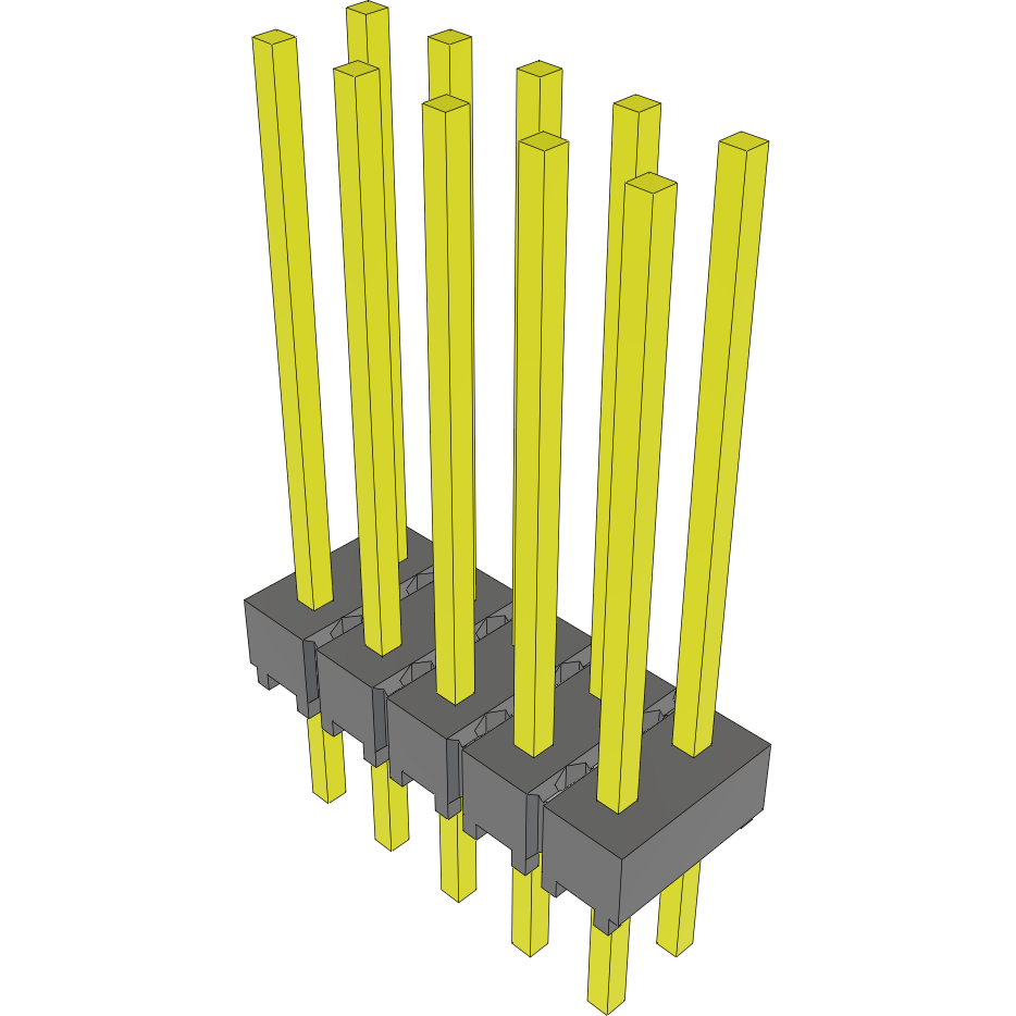 Samtec-MTSW-105-10-G-D-570 Connector Headers and PCB Receptacles Conn Unshrouded Header HDR 10 POS 2.54mm Solder ST Top Entry Thru-Hole Bulk
