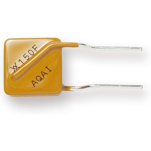 TE Connectivity-TRF600-150 Fusible reprogramable PTC PTC Resettable Fuse 0.15A(hold) 0.3A(trip) 250VDC 3A 1.4W 1.4s 6Ohm Radial 9 X 4.6 X 12.5mm Bag