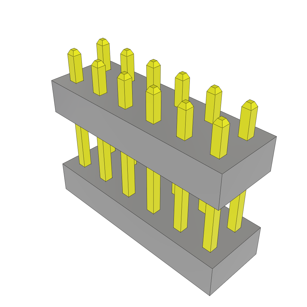 Samtec-TW-06-02-G-D-142-110 Steckverbinderleisten und Leiterplattenbuchsen Conn Board Stacker HDR 12 POS 2mm Solder ST Top Entry Thru-Hole Bulk