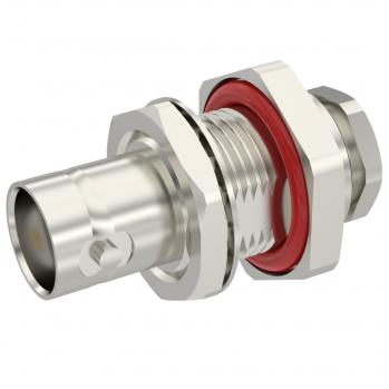 Radiall-R141324000 RF-Steckverbinder Conn BNC 0Hz to 4GHz 50Ohm Clamp ST Panel Mount F Gold Over Nickel