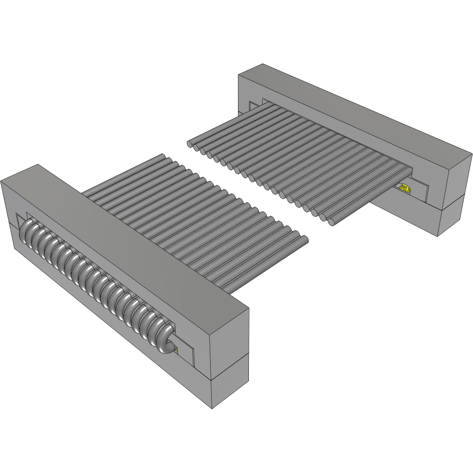 Samtec-TCSD-10-D-06.00-01-F-N-SR Flachband Kabelbaugruppen Cable Assembly 0.152m 28AWG 1mm 20 to 20 POS IDC Connector to IDC Connector F-F TIGER EYE™ Bulk