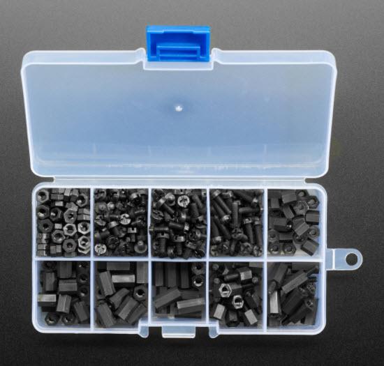 Adafruit Industries-4685 Kit componenti Black Nylon Screw Kit