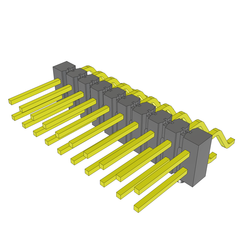 Samtec-TSM-110-02-L-DH-A Connector Headers and PCB Receptacles Conn Unshrouded Header HDR 20 POS 2.54mm Solder RA Side Entry SMD Tube