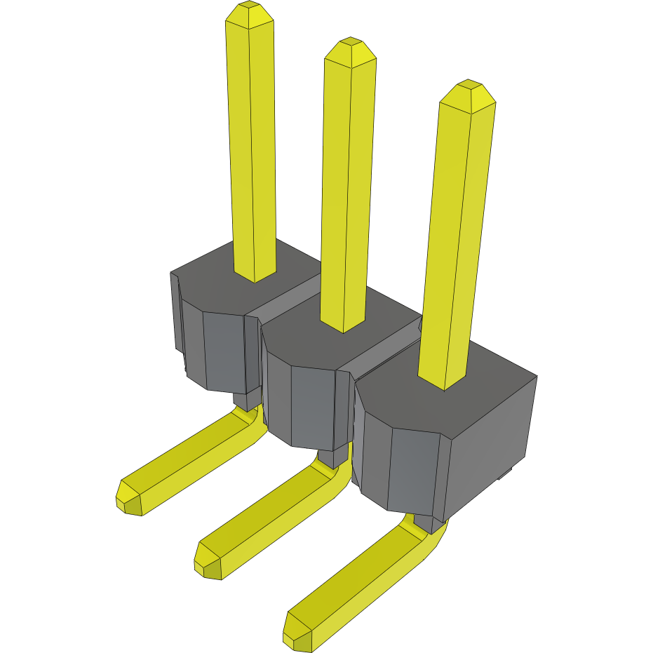 Samtec-HTSW-103-08-G-S-RA Steckverbinderleisten und Leiterplattenbuchsen Conn Unshrouded Header HDR 3 POS 2.54mm Solder RA Side Entry Thru-Hole Bulk