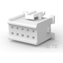 TE Connectivity-1-1969540-0 分立接线罩连接器 Conn Housing PL 10 POS 2.5mm Crimp ST Cable Mount White Bag