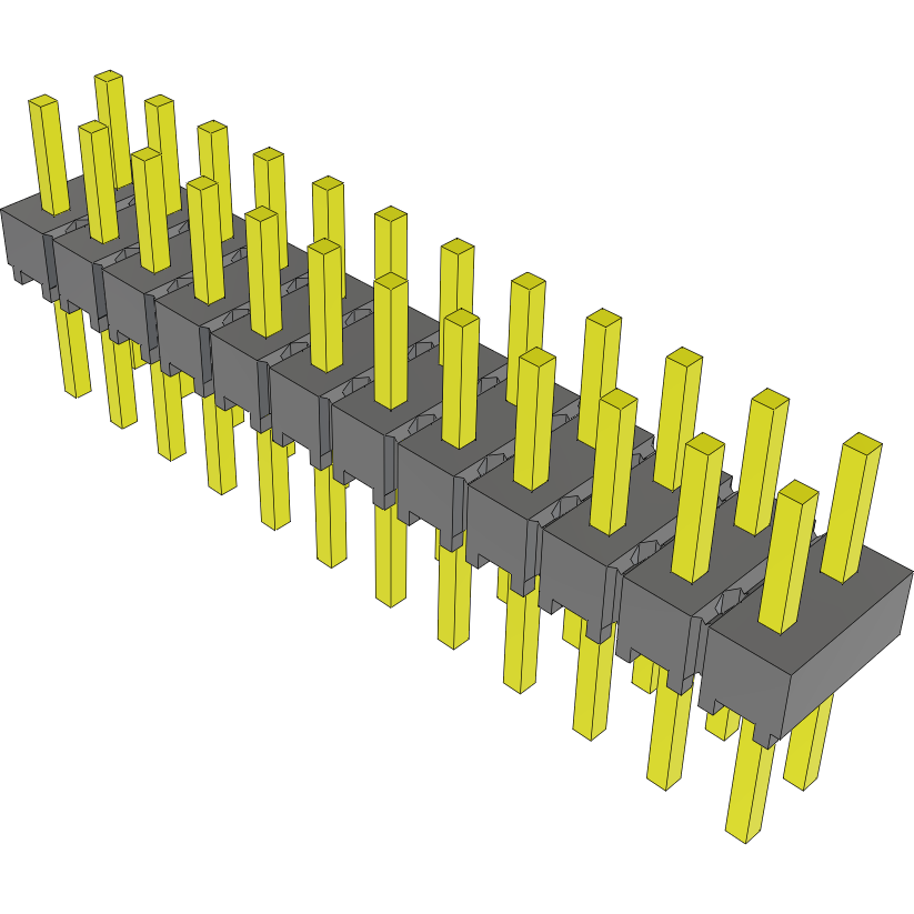 Samtec-MTSW-112-07-G-D-150 Connector Headers and PCB Receptacles Conn Unshrouded Header HDR 24 POS 2.54mm Solder ST Top Entry Thru-Hole Bulk