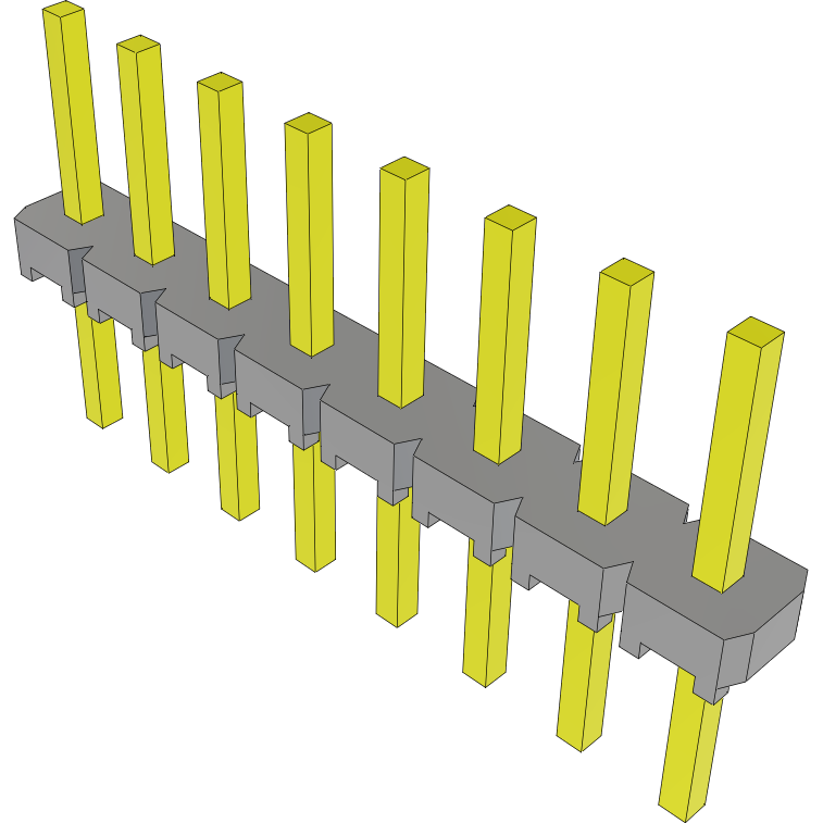 Samtec-MTLW-108-07-L-S-200 Steckverbinderleisten und Leiterplattenbuchsen Conn Unshrouded Header HDR 8 POS 2.54mm Solder ST Top Entry Thru-Hole Bulk