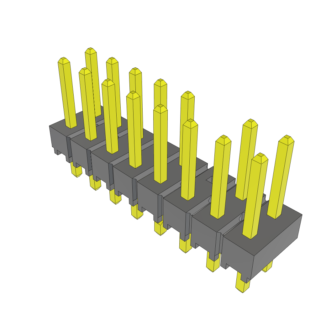 Samtec-TSW-108-07-L-D-LL-012 Piastre connettori e prese PCB Conn Unshrouded Header HDR 16 POS 2.54mm Solder ST Top Entry Thru-Hole Bulk