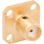 Conn SMA 0Hz to 18GHz 50Ohm Solder Cup ST Flange Mount RCP Gold Over Nickel