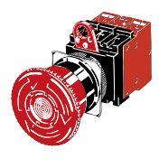 Omron-A22E-M-03 Notstopp-Schalter Switch Emergency Stop N.C. 3PST Mushroom Button 10A 440VAC 380VDC Screw Panel Mount