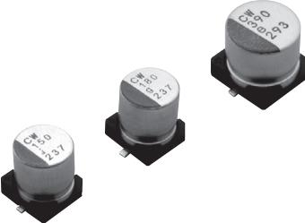 Nichicon-PCW0E271MCO1GS 铝聚合物电容器 Cap Aluminum Polymer 270uF 2.5VDC 20%( 5 X 6mm) SMD 0.016 Ohm 1.8A 2000h 125°C