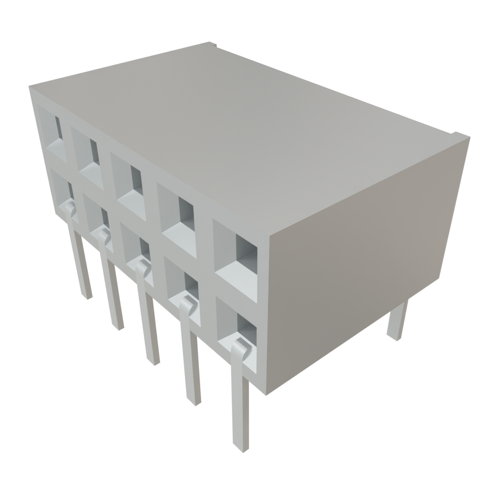 Samtec-BCS-105-L-D-HE Connector Headers and PCB Receptacles Conn Socket Strip SKT 10 POS 2.54mm Solder RA Side Entry Thru-Hole TIGER CLAW™ Tube