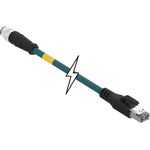 Cable Assembly Cat 5e 5m 24AWG M12 Circular to RJ-45 4 to 4 POS M-M