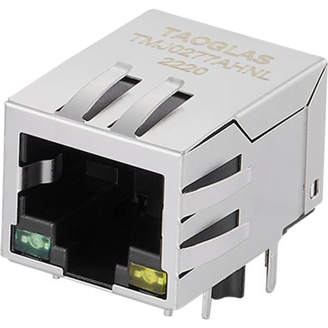 taoglas-TMJ0277AHNL | RJ45 Integrated Connectors Raccordement téléphone et télécom Conn RJ-45 F 8 POS 1.27mm Solder RA Thru-Hole 14 Terminal 1 Port Tray