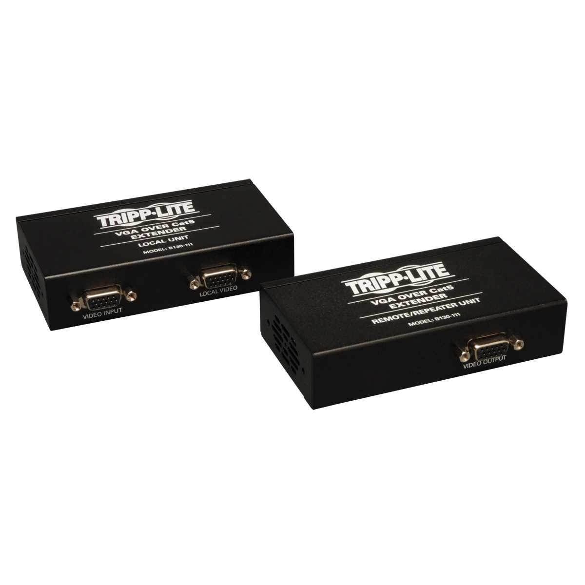 Eaton-B130-111 Modules d'interface VGA over Cat5/Cat6 Extender Kit, Box-Style Transmitter and Repeater, 1920x1440 at 60Hz, Up to 1000-ft., TAA