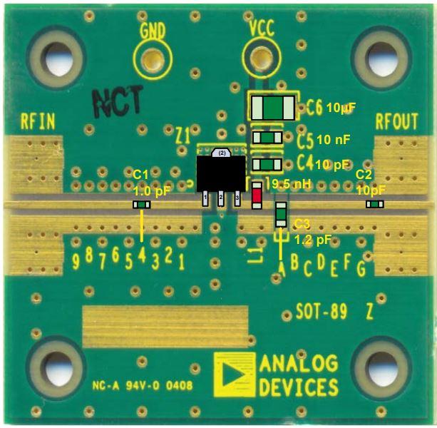 Analog Devices-ADL5321-EVALZ  ADL5321ARKZ-R7 RF Amplifier Evaluation Board