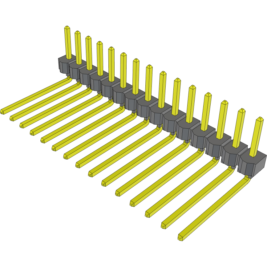 Samtec-TSW-115-11-F-S-RA 连接器插头及 PCB 插座 Conn Unshrouded Header HDR 15 POS 2.54mm Solder RA Side Entry Thru-Hole Bulk