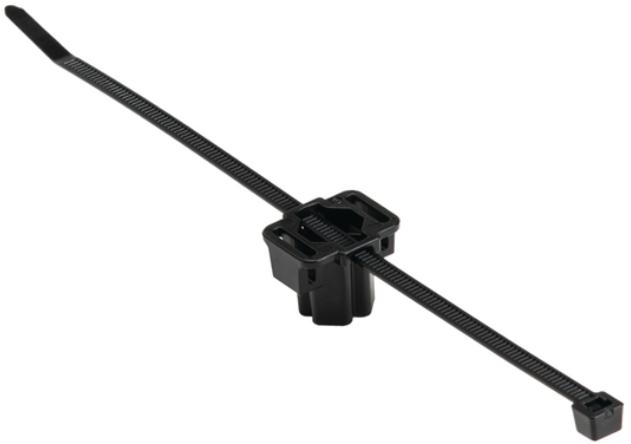 HellermannTyton-156-01547 Attache-câble 2-Piece M5/T5/M6/T6 Stud Mount Tie, 8.0Inch Tie, 50lb Tensile Strength, PA66HS/PA66HIRHS, BK