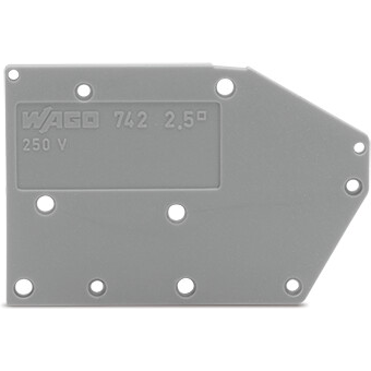 WAGO-742-100 Steckverbinderzubehör Connector Accessories End Plate Straight Polyamide 6/6 Gray Box